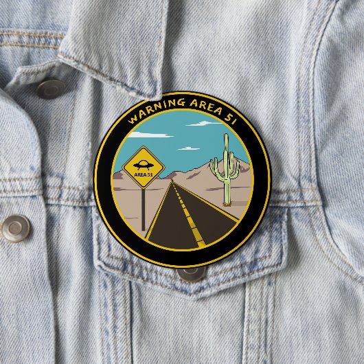 Warning Area 51 Nevada USA - Alien Lover Gift Idea Button (Beispiel)
