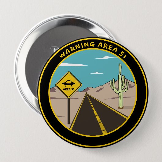 Warning Area 51 Nevada USA - Alien Lover Gift Idea Button (Vorne & Hinten)