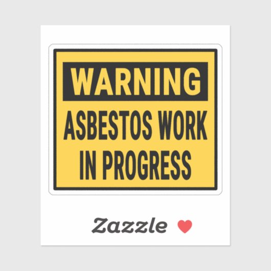 Warning Asbestos Work in Progress  Aufkleber (Blatt)