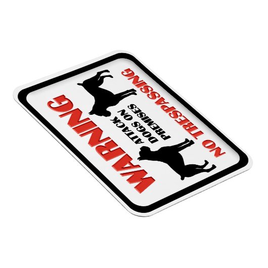 WARNING Attack Hunde Magnet (Rechte Seite)