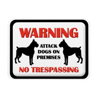 WARNING Attack Hunde Magnet