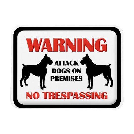 WARNING Attack Hunde Magnet (Horizontal)