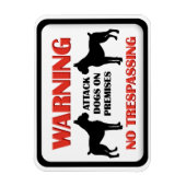WARNING Attack Hunde Magnet (Vertikal)