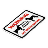 WARNING Attack Hunde Magnet (Linke Seite)