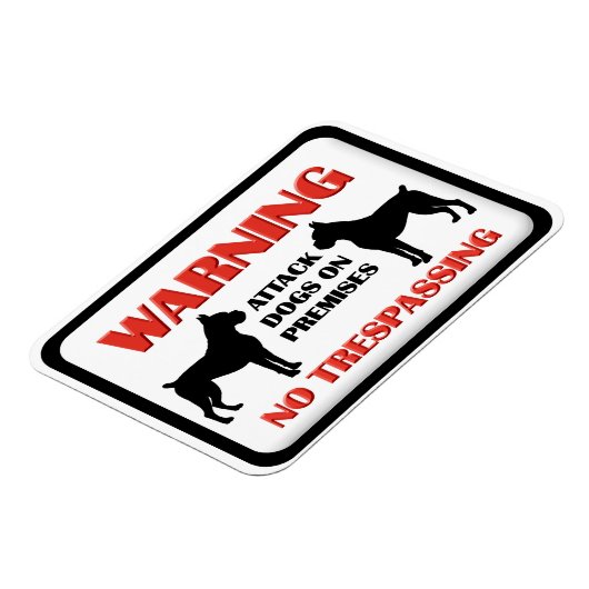 WARNING Attack Hunde Magnet (Linke Seite)