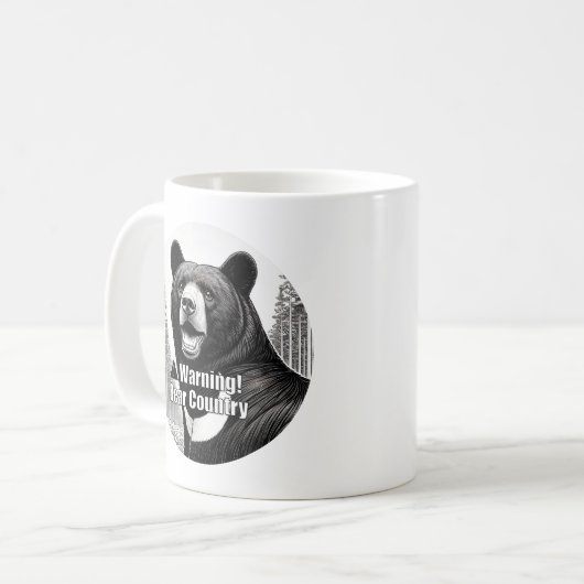 Warning Bear Country Kaffeetasse (Vorderseite Links)