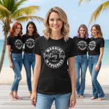 Warning Besties Trip in Progress White on Black