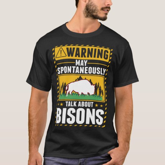 Warning Bison Water Buffalo T-Shirt (Vorderseite)