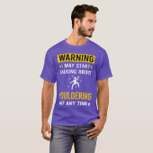Warning Bouldering Rock Climbing friends T-Shirt (Vorne ganz)