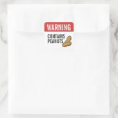 Warning Contains Peanuts Allergy Alert Quadratischer Aufkleber (Tasche)