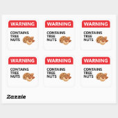 WARNING: CONTAINS TREE NUTS | Food Allergy Quadratischer Aufkleber (Blatt)