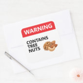WARNING: CONTAINS TREE NUTS | Food Allergy Quadratischer Aufkleber (Umschlag)