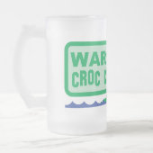 WARNING croc Land! Krokodilentwurf Mattglas Bierglas (Links)