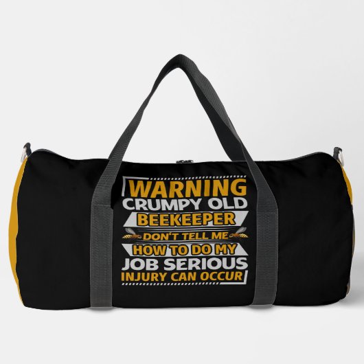Warning Crumpy Old Beekeeper  Duffle Bag (Vorderseite)