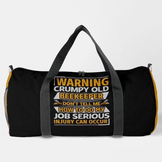Warning Crumpy Old Beekeeper  Duffle Bag (Rückseite)
