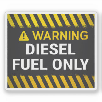 Warning Diesel Fuel Only Sign Aufkleber