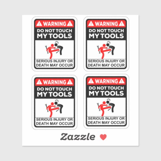 Warning Do Not Touch My Tools Vinyl Stickers Aufkleber (Blatt)