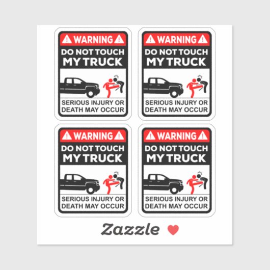 Warning Do Not Touch My Truck Vinyl Stickers Aufkleber (Blatt)