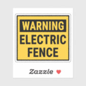 Warning Electric Fence Aufkleber (Blatt)