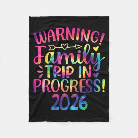 Warning Family Trip In Progress 2026 Fleecedecke (Vorderseite)