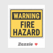 Warning Fire Hazard  Aufkleber (Blatt)