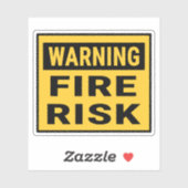 Warning Fire Risk Aufkleber (Blatt)