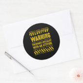 Warning Fireworks Specialist Pyro Pyrotechnic Gift Runder Aufkleber (Umschlag)