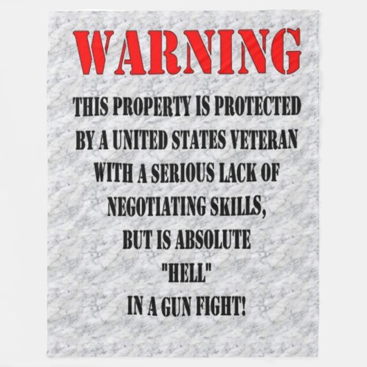 WARNING Fleece-Decken Fleecedecke (Vorderseite)