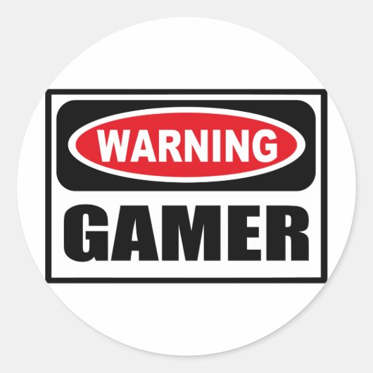 Warning GAMER Sticker (Vorderseite)