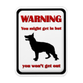 WARNING German Shepherd Magnet (Vertikal)