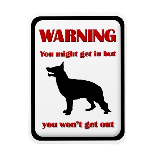 WARNING German Shepherd Magnet (Vertikal)