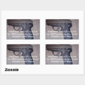 Warning Gun Rechteckiger Aufkleber (Blatt)