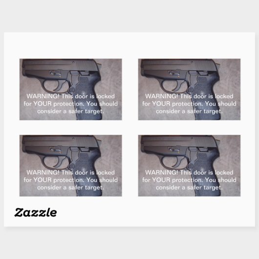 Warning Gun Rechteckiger Aufkleber (Blatt)