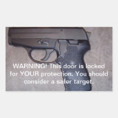 Warning Gun Rechteckiger Aufkleber (Vorderseite)