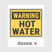 Warning Hot Water  Aufkleber (Blatt)