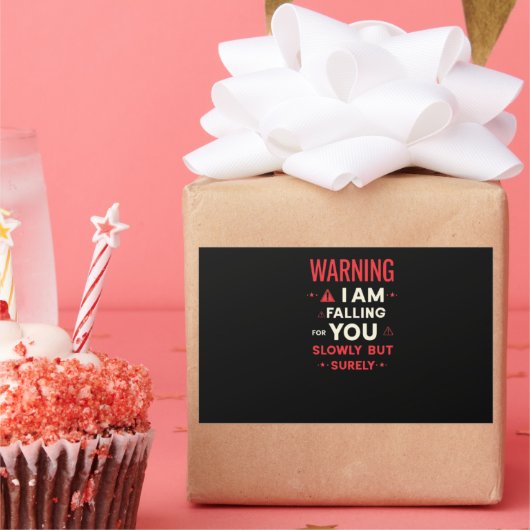 Warning I Am Falling For You Wird Cool Statement Rechteckiger Aufkleber (Party)