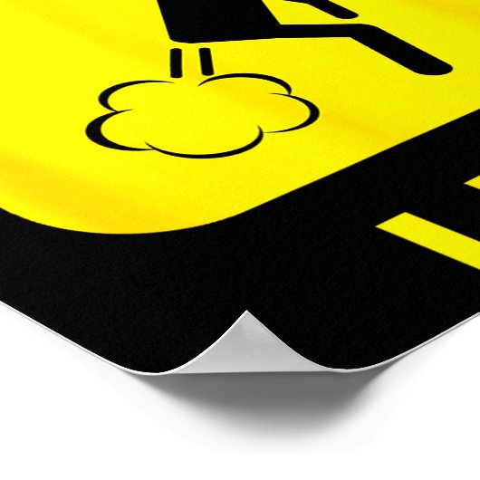 Warning I Fart Funny Fart Zone Gy Farting Gag Gift Poster (Ecke)