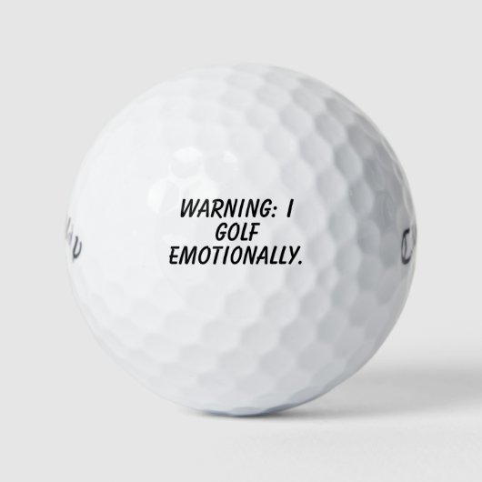 'Warning: I Golf Emotionally' Comedy Fun Gift  Golfball (Vorderseite)