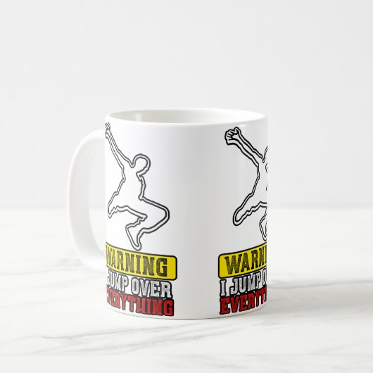 Warning I Jump Over Everything - Free Running Park Kaffeetasse (Vorderseite Links)