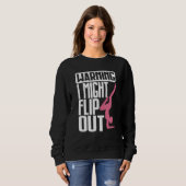 Warning I Might Flip Ou Gymnastics Gymnast Sweatshirt (Vorne ganz)
