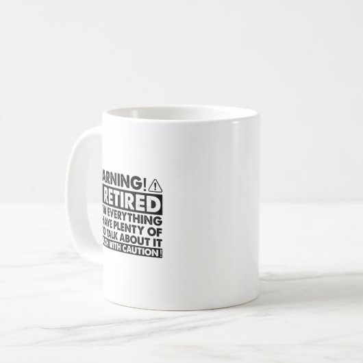Warning Im Retired Funny Retirement Retiree Kaffeetasse (Vorderseite Links)
