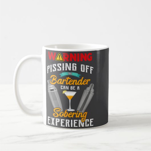 Warning Ing Off The Bartender Funny Sarcastic Bart Kaffeetasse (Links)