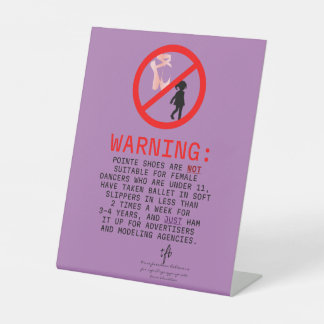 Warning Lavendel Pointe Shows Sockelschild