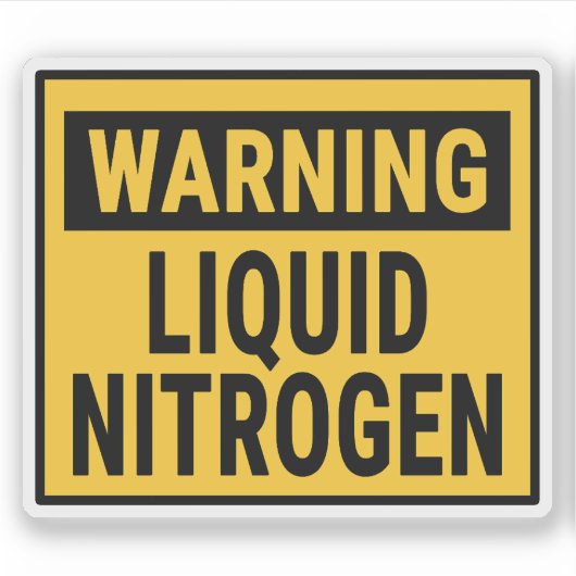 Warning Liquid Nitrogen  Aufkleber (Vorderseite)