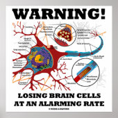 Warning! Losing Brain Cells at an Alarming Rate Poster (Vorne)