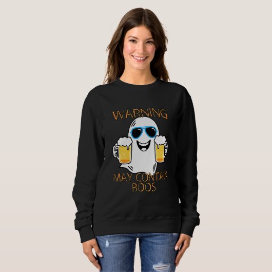 Warning May Contain Boos Mens Halloween Sweatshirt (Vorne ganz)