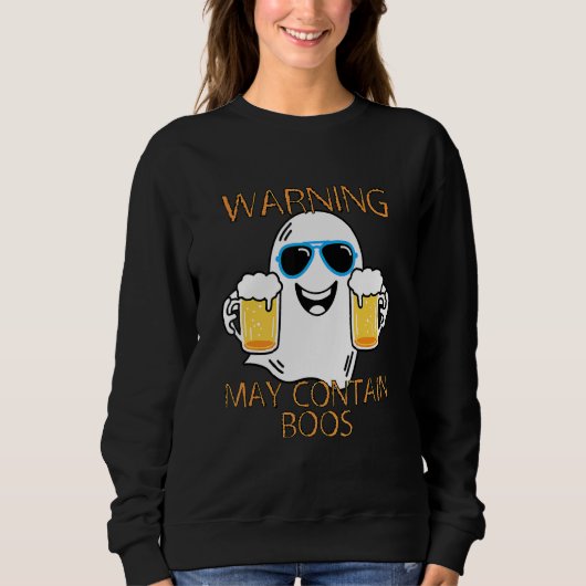 Warning May Contain Boos Mens Halloween Sweatshirt (Vorderseite)