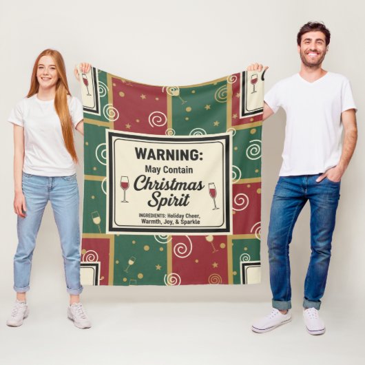 Warning May Contain Christmas Spirit Holiday Fleecedecke (Beispiel)