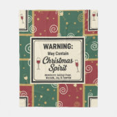 Warning May Contain Christmas Spirit Holiday Fleecedecke (Vorderseite)