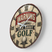  Warning May Randomly Talk About Golf  Große Wanduhr (Winkel)